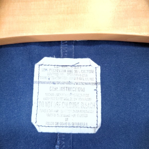 U.S. Navy Men's Utility Coveralls Blue Size 48L Actual 40x30 Embroidered Logo - Picture 13 of 16